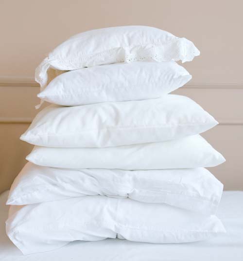 pile of white pillows
